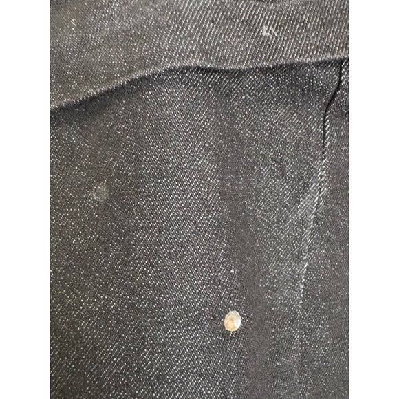 Heart & Heels Black Denim Strapless Dress Rhinestone Slit Juniors Size Large - Picture 10 of 13